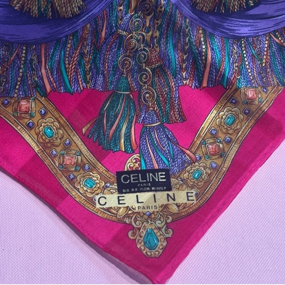 Celine Multicolor Silk Scarf - Picture 1 of 6